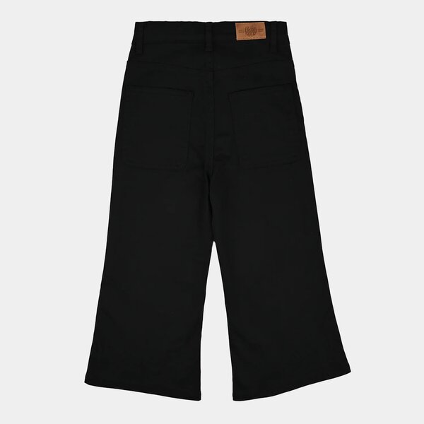 Girls Cotton Twill Pant Bow-BLACK