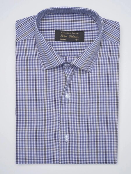 Multi Color Self Checkered, Elite Edition, French Collar Men’s Formal Shirt (FS-1088)