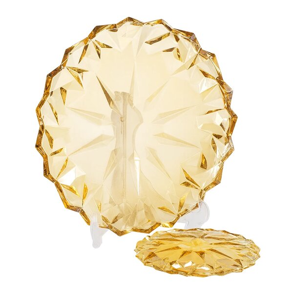 7-Piece Premium Coloured Cake Serving Set – Elegant 178/337 mm Diamond-Cut Plates in Gold & Silver