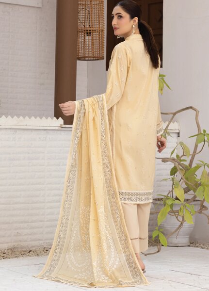 Regalia Textiles Premium Printed Gold Paste Unstitched Lawn 3 Piece Suit RG26UPG D-5 - Summer Collection