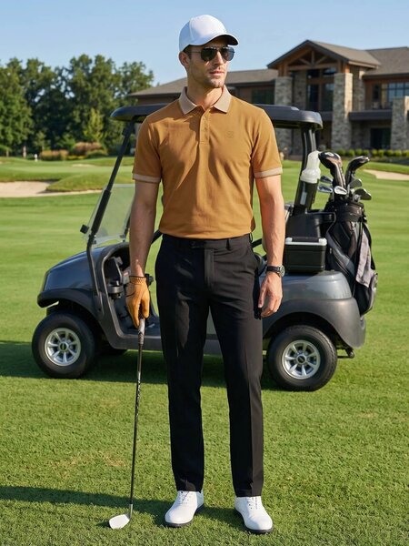 Mustard Jacquard  Polo T-Shirt (POLO-1197)