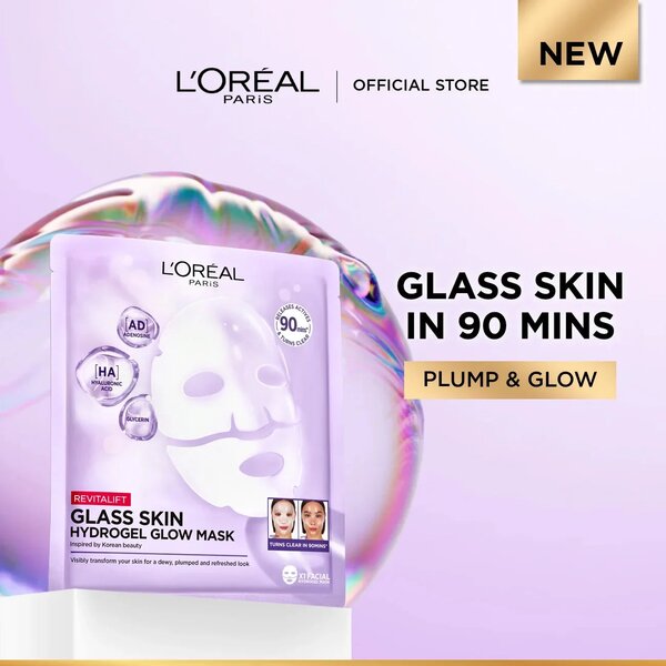 L'Oreal Paris - Revitalift Hyaluronic Acid Glass Skin Hydrogel Glow Mask