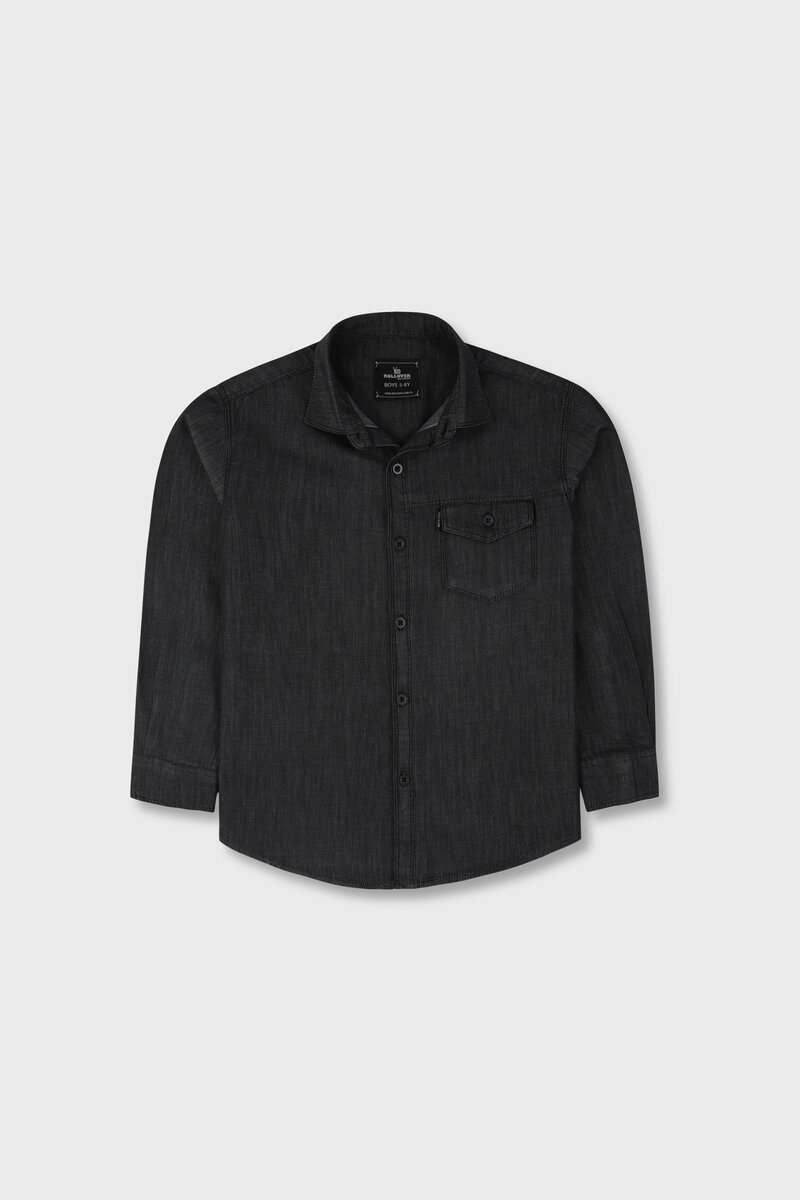 Boys Black Core Chambray Shirt