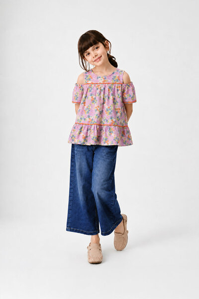 Floral Doriya Lawn Smocked Top