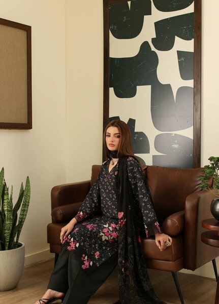 Sahl by Rashid Textiles Unstitched Embroidered Lawn Karandi 3 Piece Suit RT26USLK D-3917 - Casual Collection