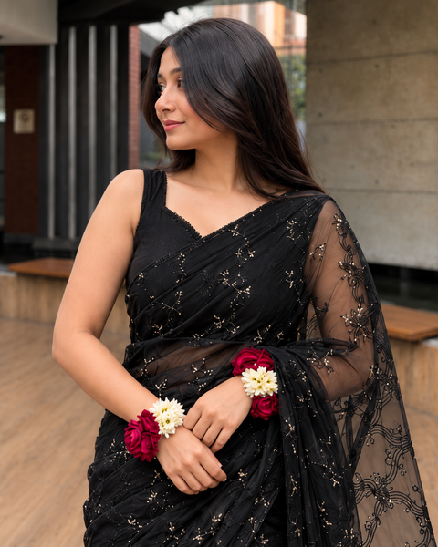 Luxe by Imran Aftab Unstitched Embroidered Organza Saree Suit IASC 25 - Festive Collection