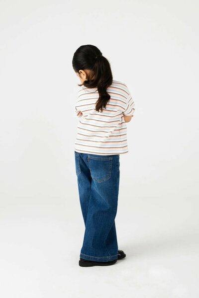 Girls Lycra Striped Henley Tee