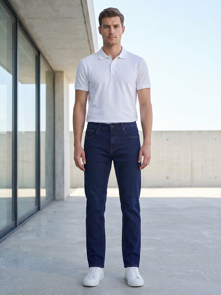 Dark Blue Straight Fit Jeans 59