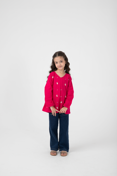 Pink Embroidered Top