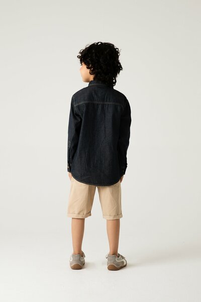 Boys Blue Denim Patch Pocket Shirt