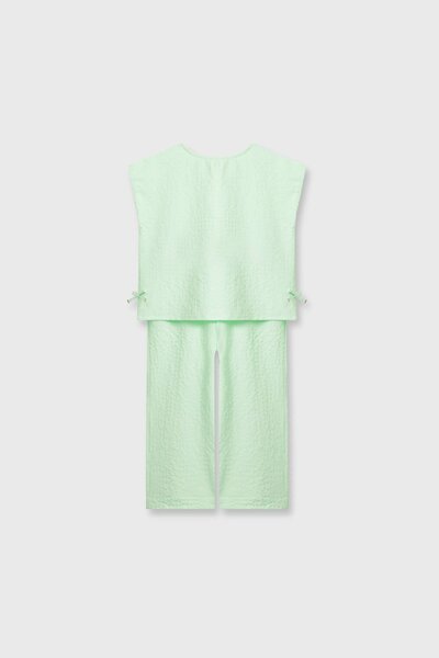 Girls Mint Cotton Co-Ord Set