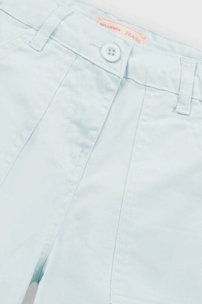 Girls Solid Mint Wide Leg Pants