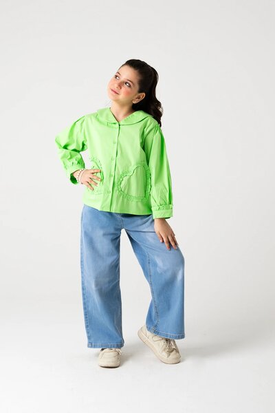 Lime Glow Collar Top