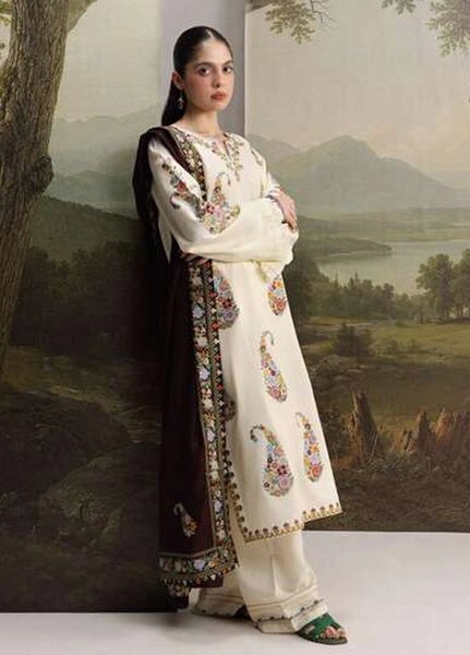 Coco by Zara Shahjahan Unstitched Khaddar 3 Piece Suit CZS26UKW SHIREEN 6A - Winter Collection