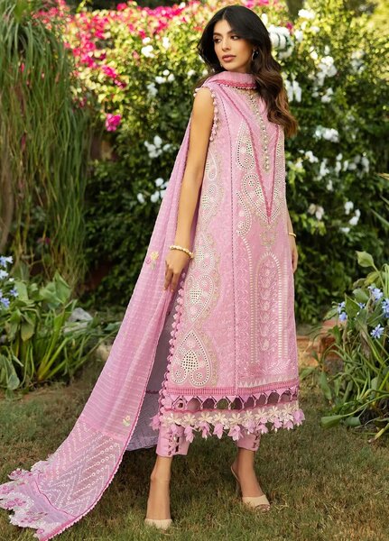 Siraa by Sadaf Fawad Khan Embroidered Lawn Suits Unstitched 3 Piece SDF25S D-7B French Hearts - Summer Collection