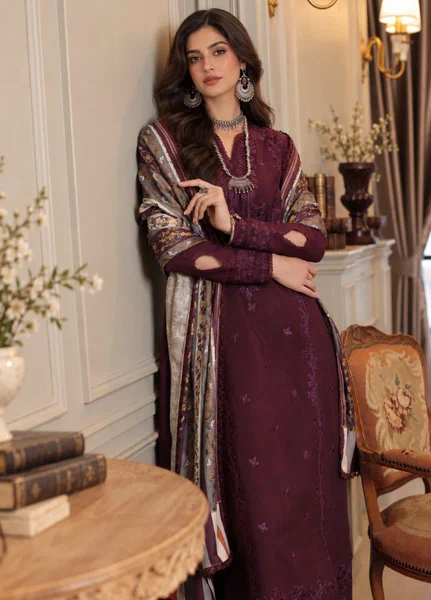 Noor by Saadia Asad Unstitched Embroidered Linen 3 Piece Suit SA26UNL D7 B - Winter Collection