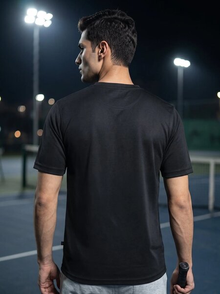 Black Stretchable T-Shirt (TEE-487)