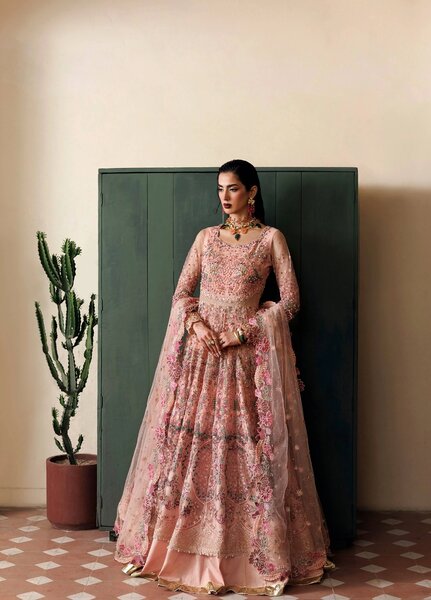 Marwa by Maryam Hussain Unstitched Embroidered Net 3 Piece Suit Gulnaaz - Wedding Collection