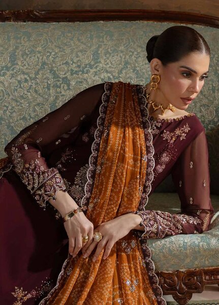 Amaya by Nureh Unstitched Embroidered Chiffon 4 Piece Suit NU26UAC AM-47 - Festive Collection