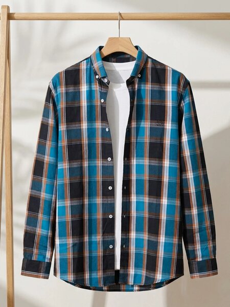 Multi Check Button Down Casual Shirt (CSC-455)