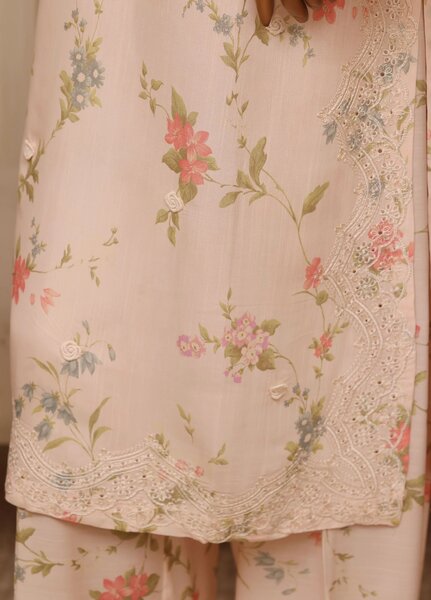 Majestic by HZ Textiles RTW Embroidered Raw Silk 3 Piece Suit HZ26RSM Bisque XRPE-3P-005 - Casual Collection