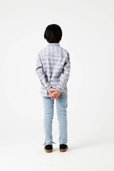 Boys Ash Stripe Casual Cotton Shirt