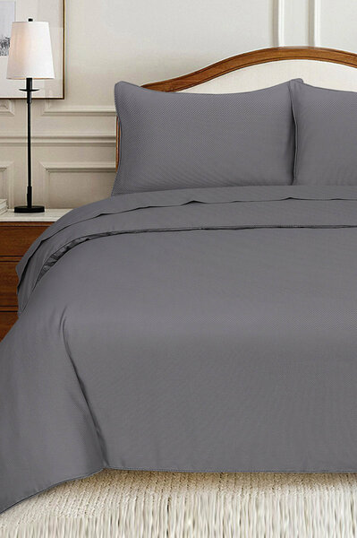 Grey Cube Dobby Quilt Cover Set