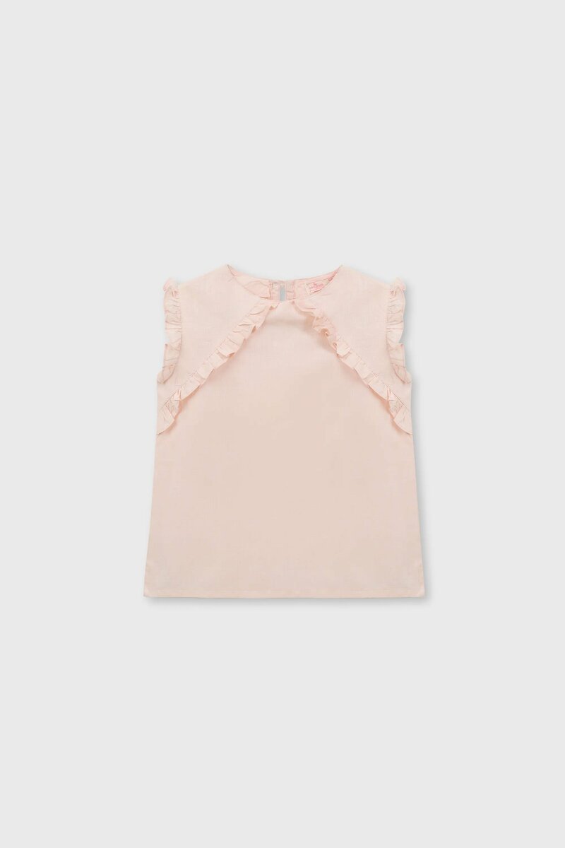 Soft Pink Flutter Cotton Top
