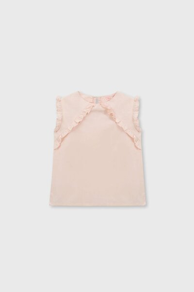 Soft Pink Flutter Cotton Top