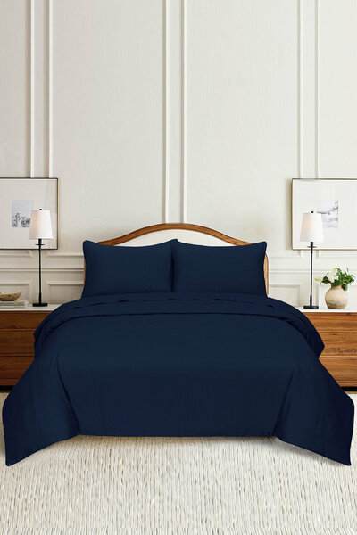 Blue Cube Dobby Quilt Cover Set