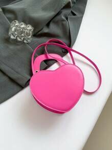 Shein - New Style Pleated Heart Shape Crossbody Handbag