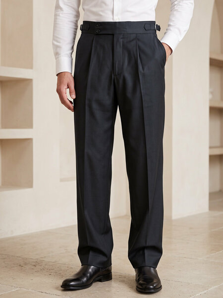Black Imported Straight Fit Gurkha Pant (FDT-445)
