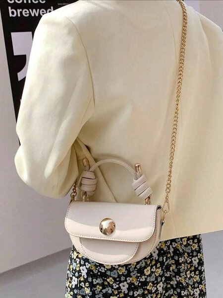 Shein - Mini Chain Flap Saddle Bag, Fashion Business Casual Bag