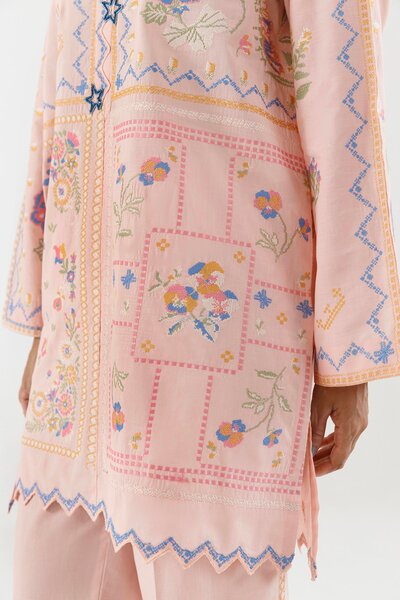 Stitched Embroidered Lawn Shirt+ Culotte