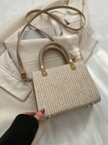 Shein - Fashionable New Simple High-End Texture Versatile Square Bag Handbag Sling Shoulder Bag