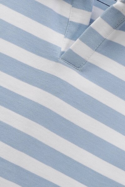 Boys Blue Striped Fleece Polo