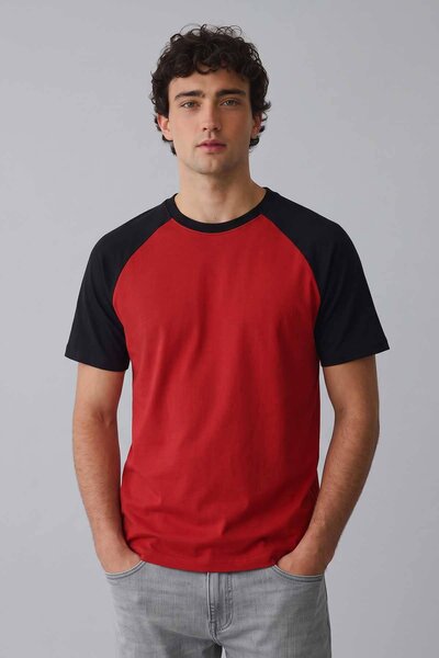 Jay Cee Men's Contrast Raglan Tee Shirt