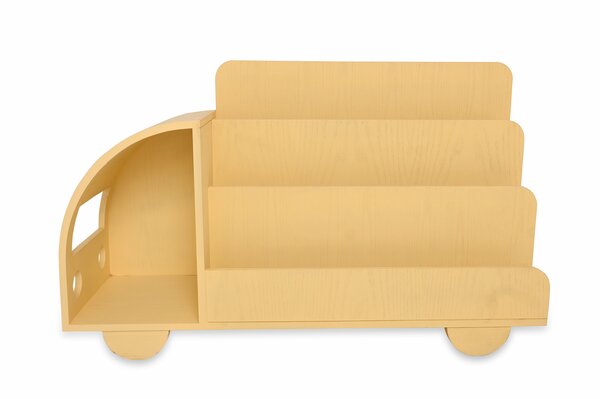 Wooden Cart Bookshelf – Kids’ Room Wall-Mounted Shelf