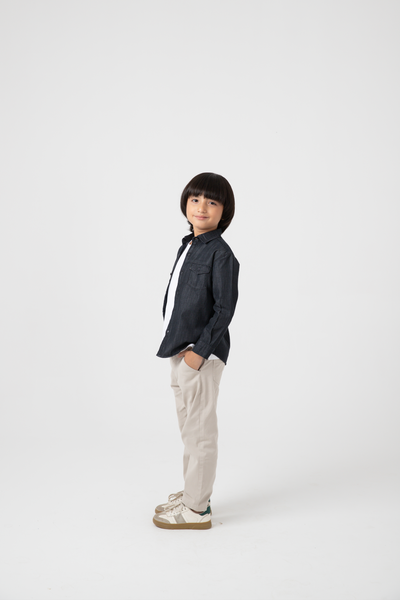 Boys Black Core Chambray Shirt