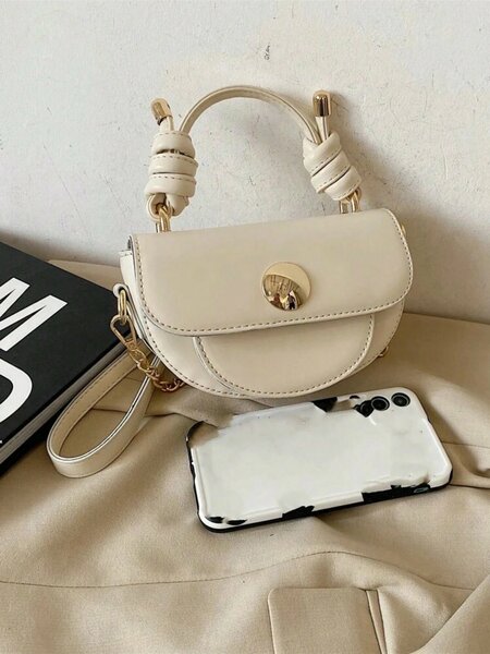 Shein - Mini Chain Flap Saddle Bag, Fashion Business Casual Bag