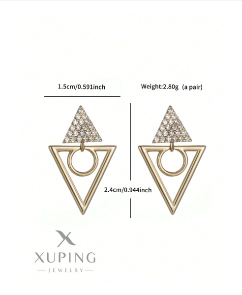 Shein - 1 Pair XUPING Geometric Design Minimalist Earrings