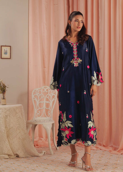 Sprinkles Women RTW Embroidered Suede 1 Piece Suit Deep Petal Summer Collection