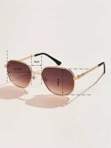 Shein - 1pc Women Metal Oval Sunglasses Suitable For Daily Wear