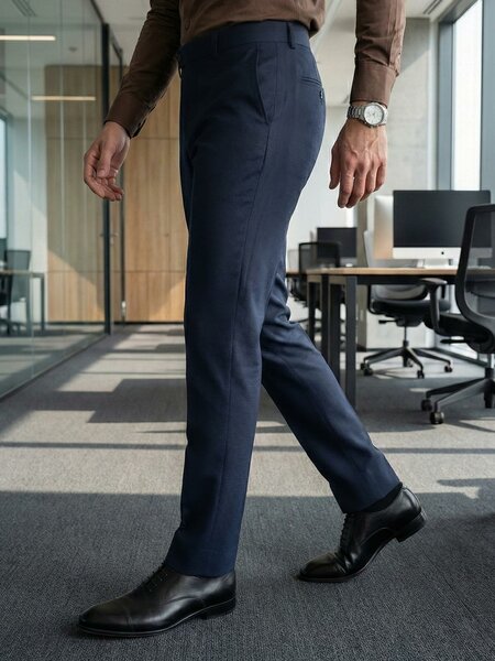 Navy Blue Plain Executive Formal Dress Pant (FDT-336)