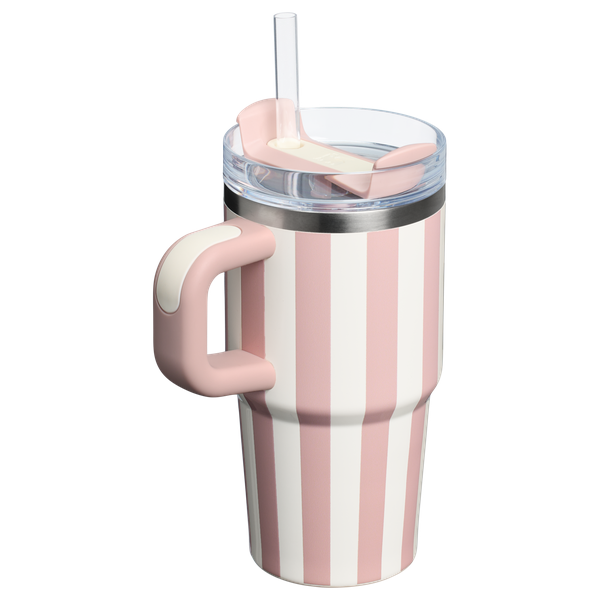 Home.Co - Mini Stanley Quencher H2.0 Tumbler 20 oz -Cabana Stripes Peach Whip