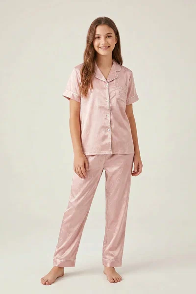 BLS - Be My Love Satin Pajama Set - Pink