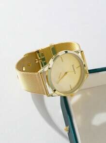 Shein - 1pc Unisex Fashionable Alloy Wristwatch (Without Box)