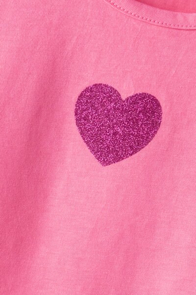 Girl Pink Heart Glow Tee