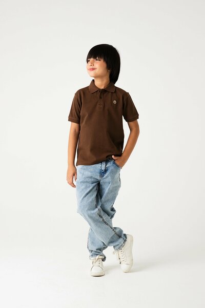 Boys Everyday Brown Pique Polo