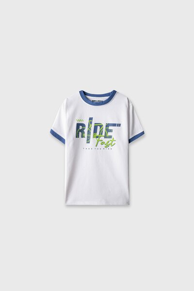 Boys White Ride Fast Tee